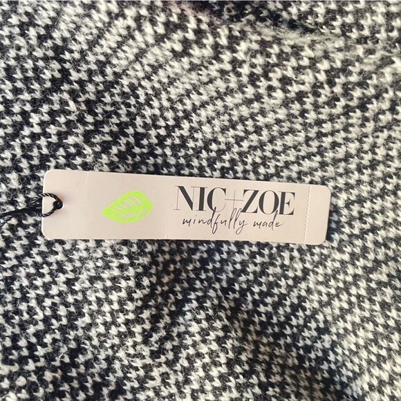 NWT Nic + Zoe Sweater Orchard Hooded Cardigan Black Maroon Multi Size Medium NEW - Picture 9 of 15